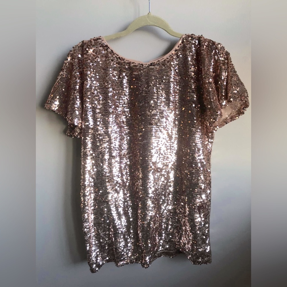Champagne Pink Sequin shirt